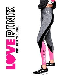 VS PINK yoga hi rise bling grey workout leggings